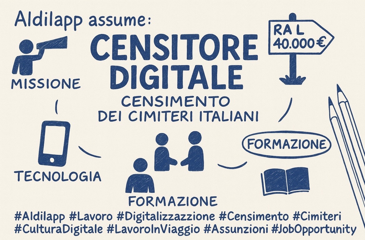 Aldilapp assume Censitori Digitali per il censimento dei cimiteri italiani.